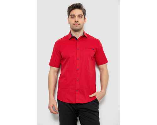 Чоловіча сорочка з принтом, колір червоний, 186R7124