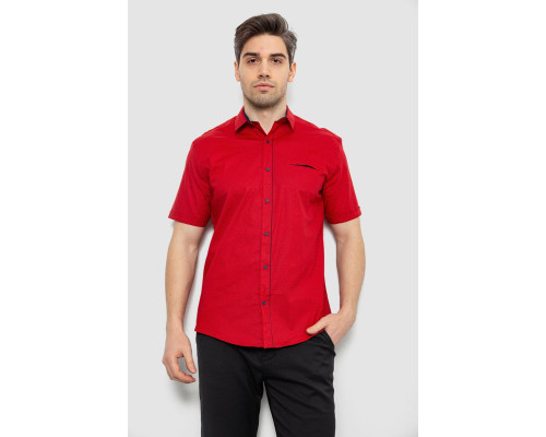 Сорочка чоловіча з принтом, колір червоний, 186R7302