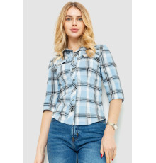 Сорочка жіноча в клітку, колір сіро-блакитний, 230R063