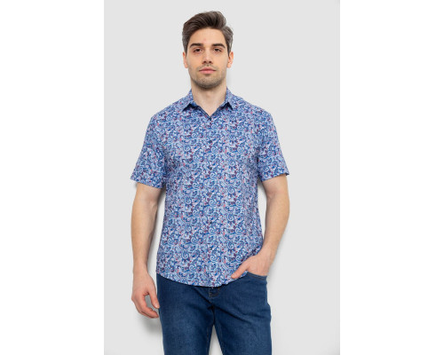 Сорочка чоловіча з принтом, колір синій, 186R7341