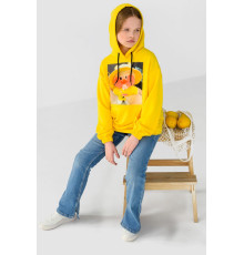 Худі дитячий двонитка з принтом, колір жовтий, 102R1526