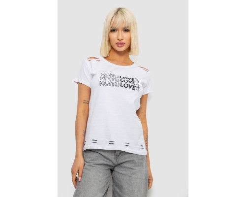 Футболка жіноча з принтом, колір білий, 244R2232