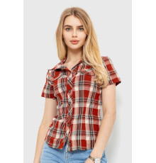 Сорочка жіноча в клітку, колір теракотовий, 230R061-11