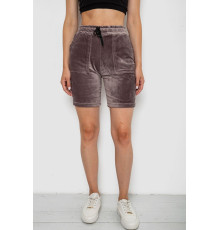 Шорти жіночі  велюрові, колір коричневий, 238R58169-2