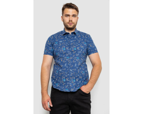 Рубашка мужская с принтом, цвет джинс, 214R6917-9