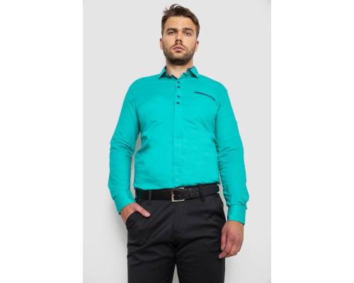 Рубашка мужская, цвет бирюзовый, 214R7002