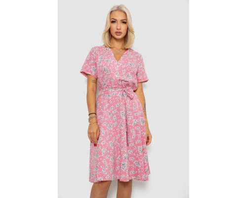 Сукня софт з принтом, колір пудровий, 230R0032-1
