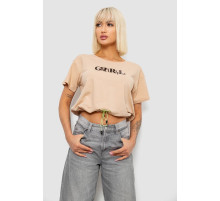 Футболка жіноча з принтом, колір бежевий, 244R2306