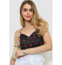 Майка жіноча з квітковим принтом, колір чорний, 244R180