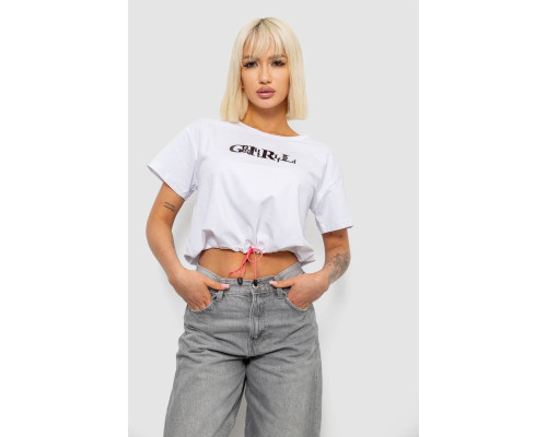 Футболка жіноча з принтом, колір білий, 244R2306
