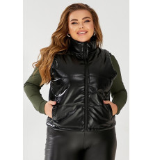 Жилет жіночий демісезонний екошкіра, колір чорний, 257R68