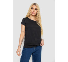 Футболка жіноча однотонна, колір чорний, 244R2206