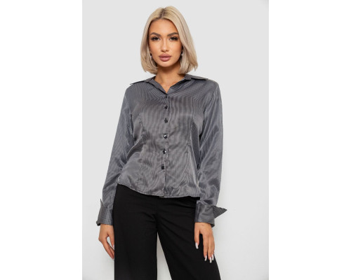 Рубашка классическая в полоску, цвет черно-белый, 230R64-1