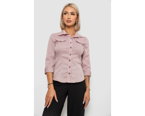 Сорочка класична в смужку, колір пудровий, 230R643