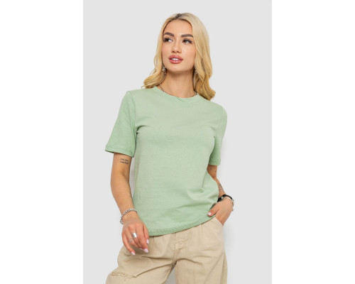 Футболка женская однотонная, цвет оливковый, 241R1800