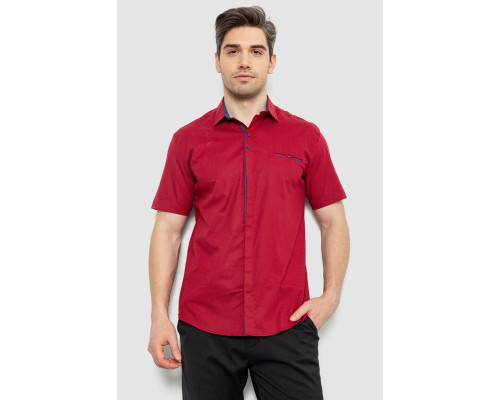 Сорочка чоловіча з принтом, колір бордовий, 214R7130-1