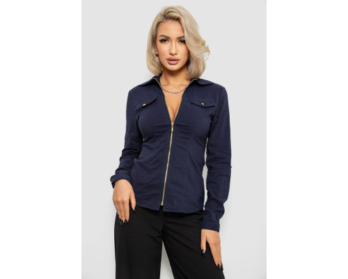 Рубашка женская однотонная, цвет синий, 230R303