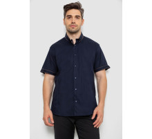 Сорочка чоловіча однотонна з принтом, колір синій, 214R9003