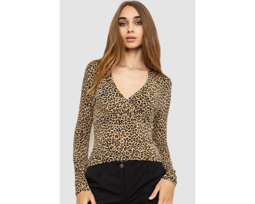 Блуза, цвет бежево-коричневый, 186R235