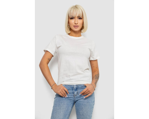 Футболка женская однотонная, цвет молочный, 129R8900