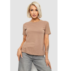 Футболка жіноча однотонна, колір бежевий, 204R3333