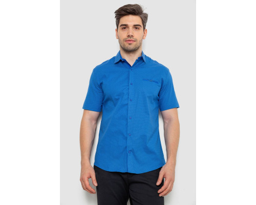 Сорочка чоловіча з принтом, колір електрик, 214R7130-2