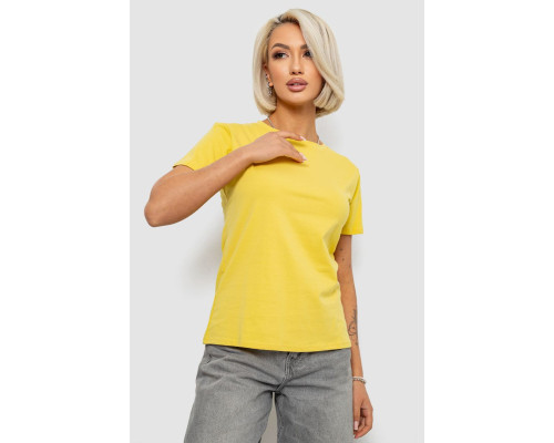 Футболка жіноча однотонна, колір гірчичний, 204R3333