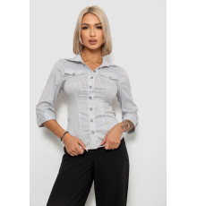 Рубашка классическая в полоску, цвет бело-серый, 230R643-2