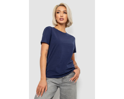 Футболка жіноча однотонна, колір синій, 204R3333