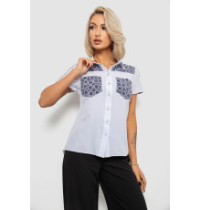 Рубашка классическая с принтом, цвет белый, 230R7214-1