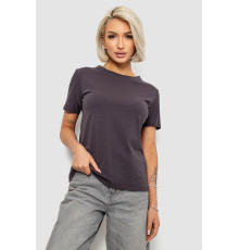 Футболка жіноча однотонна, колір темно-сірий, 204R3333