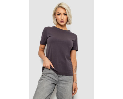 Футболка жіноча однотонна, колір темно-сірий, 204R3333