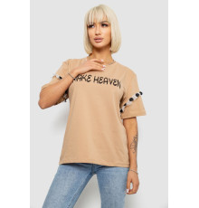 Футболка жіноча з принтом, колір бежевий, 244R2351