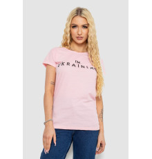 Футболка жіноча з патріотичним принтом, колір рожевий, 244R2213