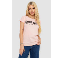 Футболка женская с патриотическим принтом, цвет персиковый, 244R2213-1