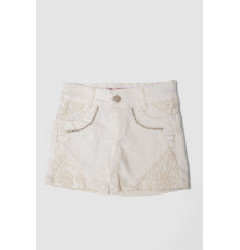 Шорти джинсові для дівчинки, колір світло-бежевий, 247R10033