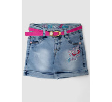 Шорты джинсовые для девочки, цвет темно-голубой, 247R1209