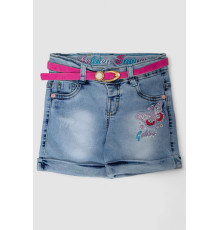 Шорти джинсові для дівчинки, колір темно-блакитний, 247R1209