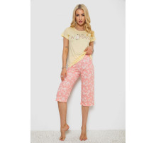 Піжама жіноча з принтом, колір жовтий, 243R7073