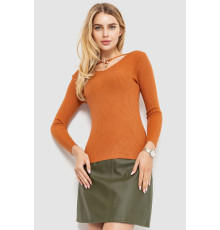 Кофта жіноча в рубчик, колір теракотовий, 204R037