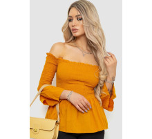 Блуза однотонная, цвет горчичный, 244R254-1