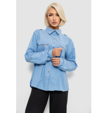 Сорочка жіноча однотонна, колір джинс, 230R301