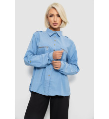 Сорочка жіноча однотонна, колір джинс, 230R301