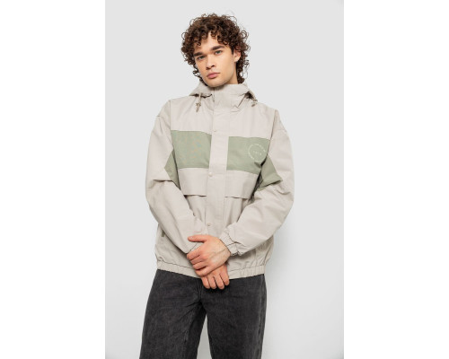 Вітровка чоловіча з принтом, колір бежевий, 214R603-1