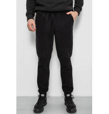 Спортивні штани чоловічі однотонні на поларфлісі, колір чорний, 257R20