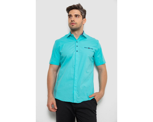 Сорочка чоловіча класична, колір бірюзовий, 214R7114-1