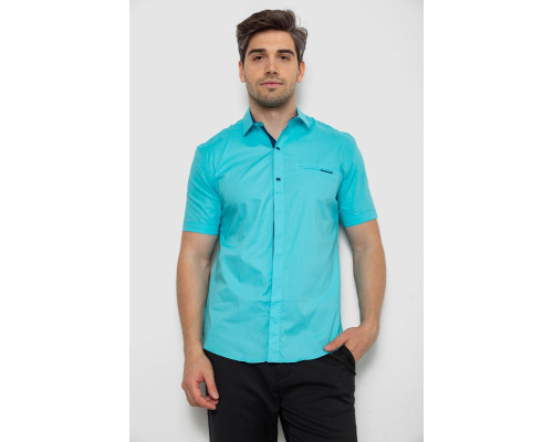 Сорочка чоловіча однотонна, колір бірюзовий, 214R7118