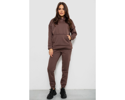 Спортивний костюм жіночий на флісі, колір коричневий, 257R85
