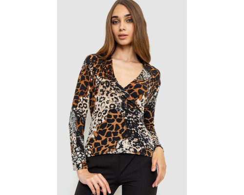 Блуза, цвет коричнево-черный, 186R235