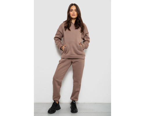 Спортивний костюм жіночий на флісі, колір темно-бежевий, 257R85